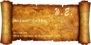 Weiser Erika névjegykártya